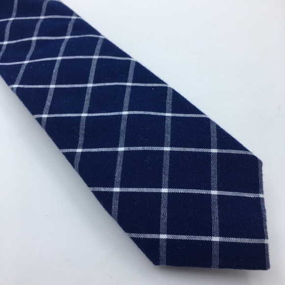 Original Penguin | Navy & White Plaid Necktie - Picture 6 of 6